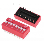 HR0381 21pcs 2.54mm  8Positions 16Pin Red DIP Switch (21pcs/tube)